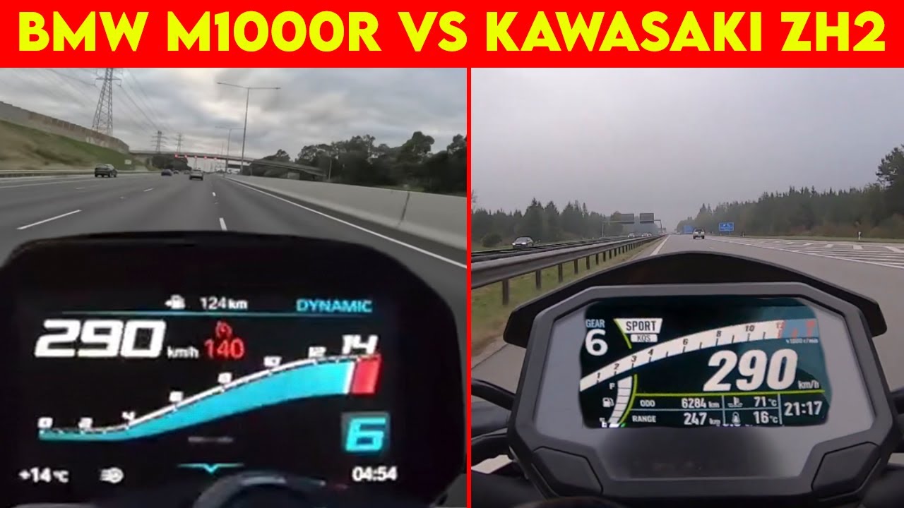 Kawasaki ZH2 VS BMW M1000R | 0 TO 300 | TOPSPEED !!!