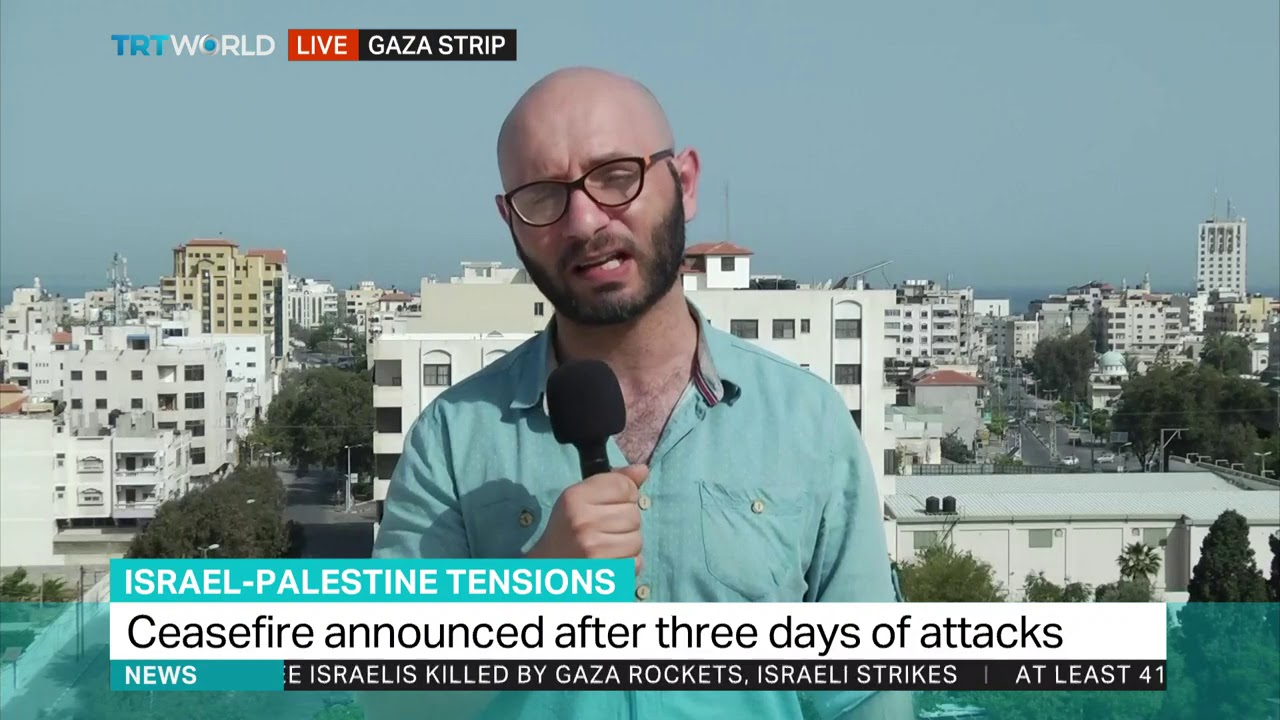 Relative calm in Gaza after ceasefire newspaper mockup