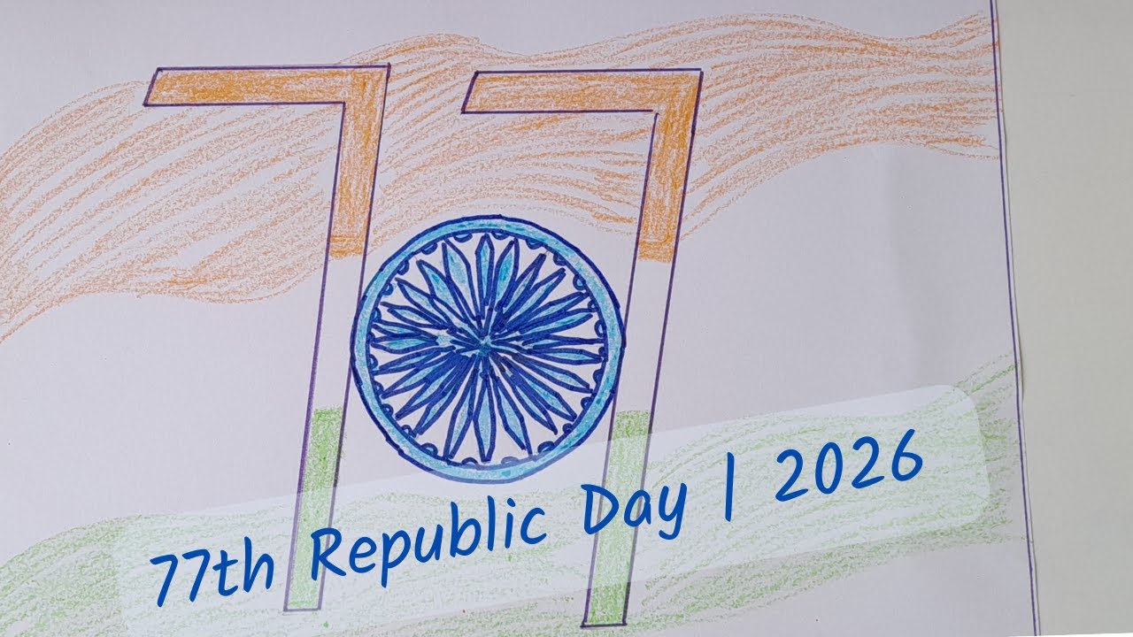 77th Republic Day Poster Drawing | Step by Step | Republic Day 2026 🇮🇳