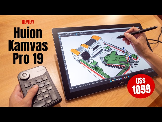 Huion Kamvas Pro 19 review: 4K touchscreen pen display - YouTube