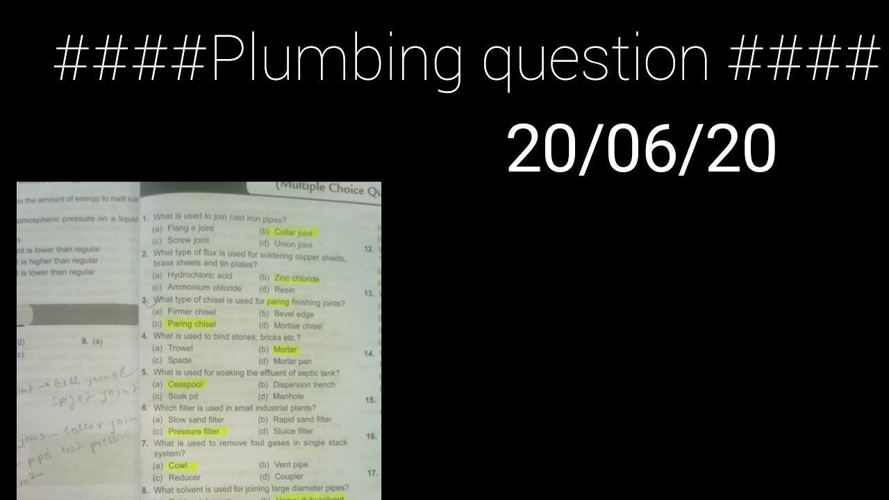 Plumbing questions YouTube
