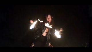 Palm Torch Fire Spinning Show to Billie Eilish's "All Good Girls Go to Hell"