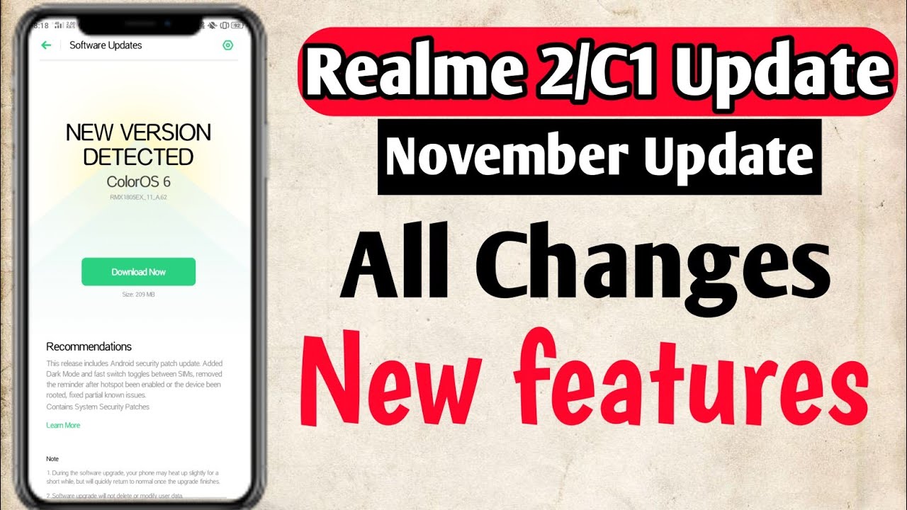 ColorOs 6 new update On Realme 2/C1 | All Changes
