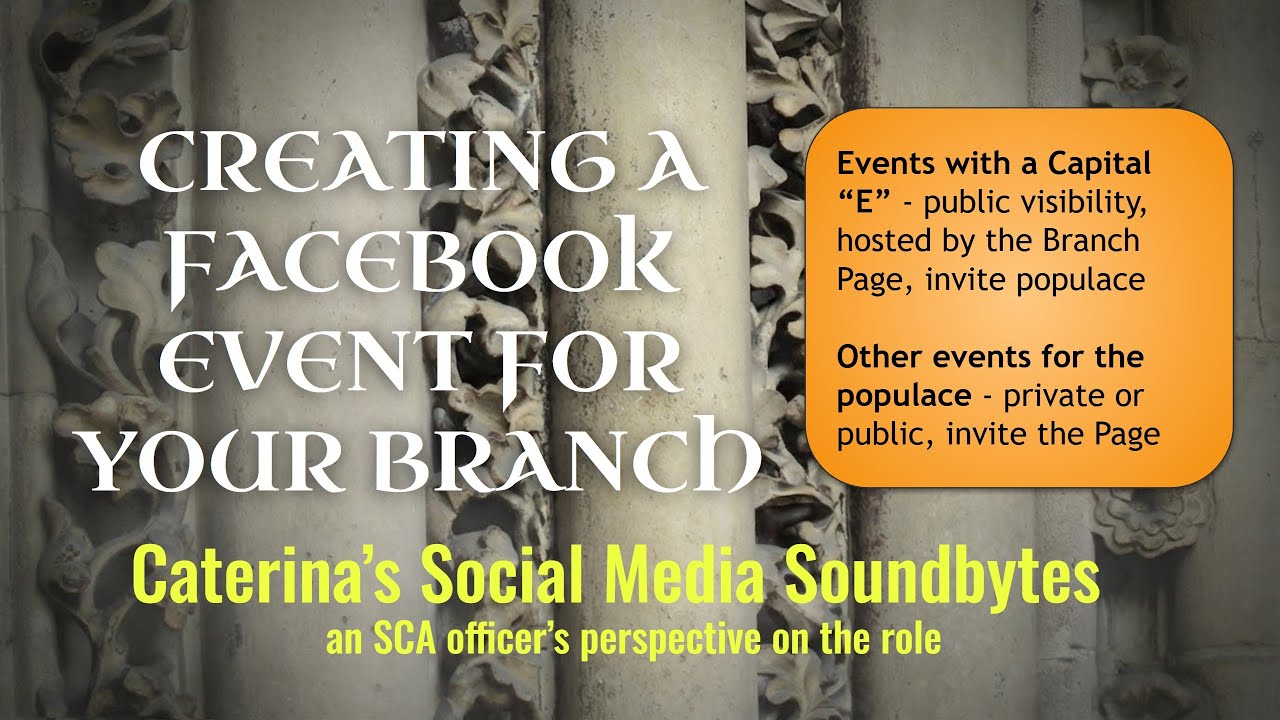 Создание мероприятий в Facebook для вашей группы SCA.