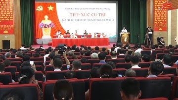 Chủ tịch Quốc hội Vương Đình Huệ tiếp xúc cử tri tại huyện Vĩnh Bảo