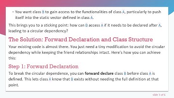 Resolving C+ +  Friend Class Circular Include Issues