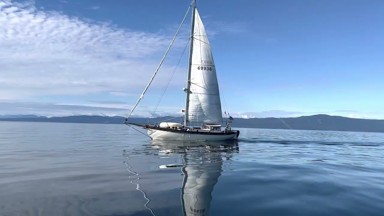 The Crow Motorsailing to Hornby Island, British Columbia | Ingrid 38 Pilothouse Cutter