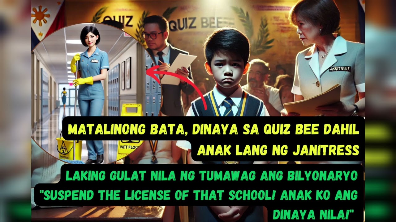 MATALINONG BATA, DINAYA SA QUIZ BEE DAHIL ANAK LANG NG JANITRESS. LAKING GULAT NILA NG TUMAWAG ANG B