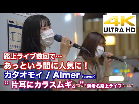 【4K】 路上ライブ数回で既に人気急上昇中！ カタオモイ / Aimer（cover）" 片耳にカラスムギ。" 2020.9.9 海老名路上ライブ  4K動画