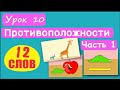 МАЛЫШАМ! Противоположности. 12 СЛОВ! Урок 10, Ч.1. Высокий-низкий, медленный-быстрый, и т.д.