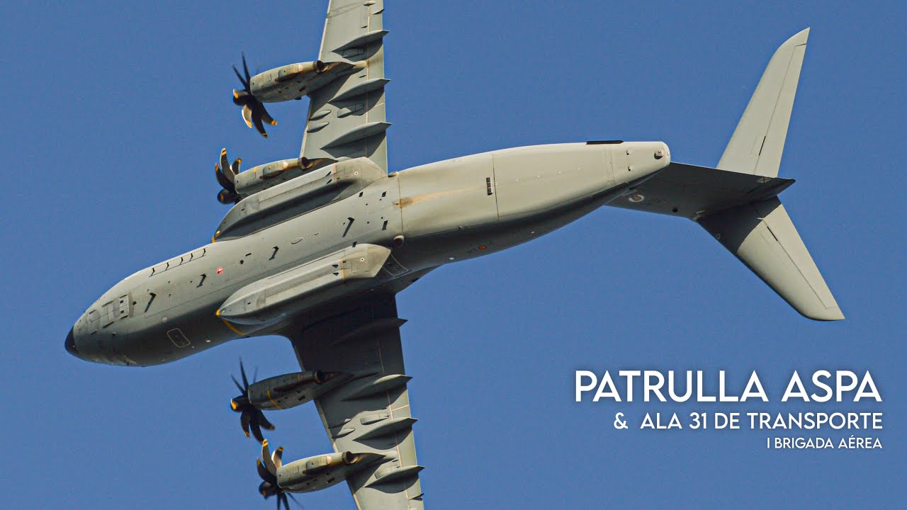EJÉRCITO DEL AIRE Y DEL ESPACIO en EL PALOMAR | Arribo al país PATRULLA ASPA + A400M ATLAS 🇪🇸🇦🇷