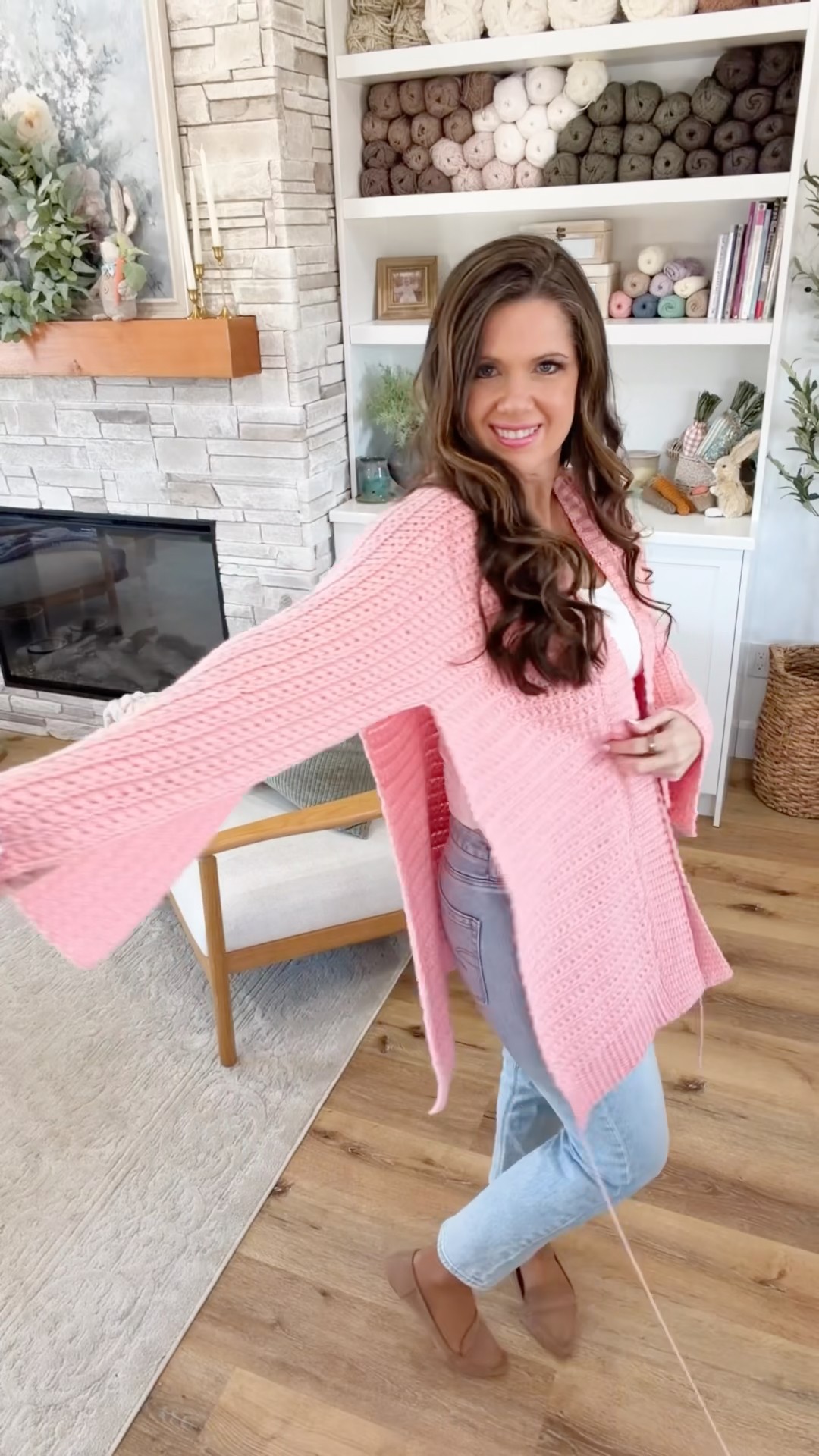 The Magic of a one piece Cardigan! No shoulder seams! Star Stitch