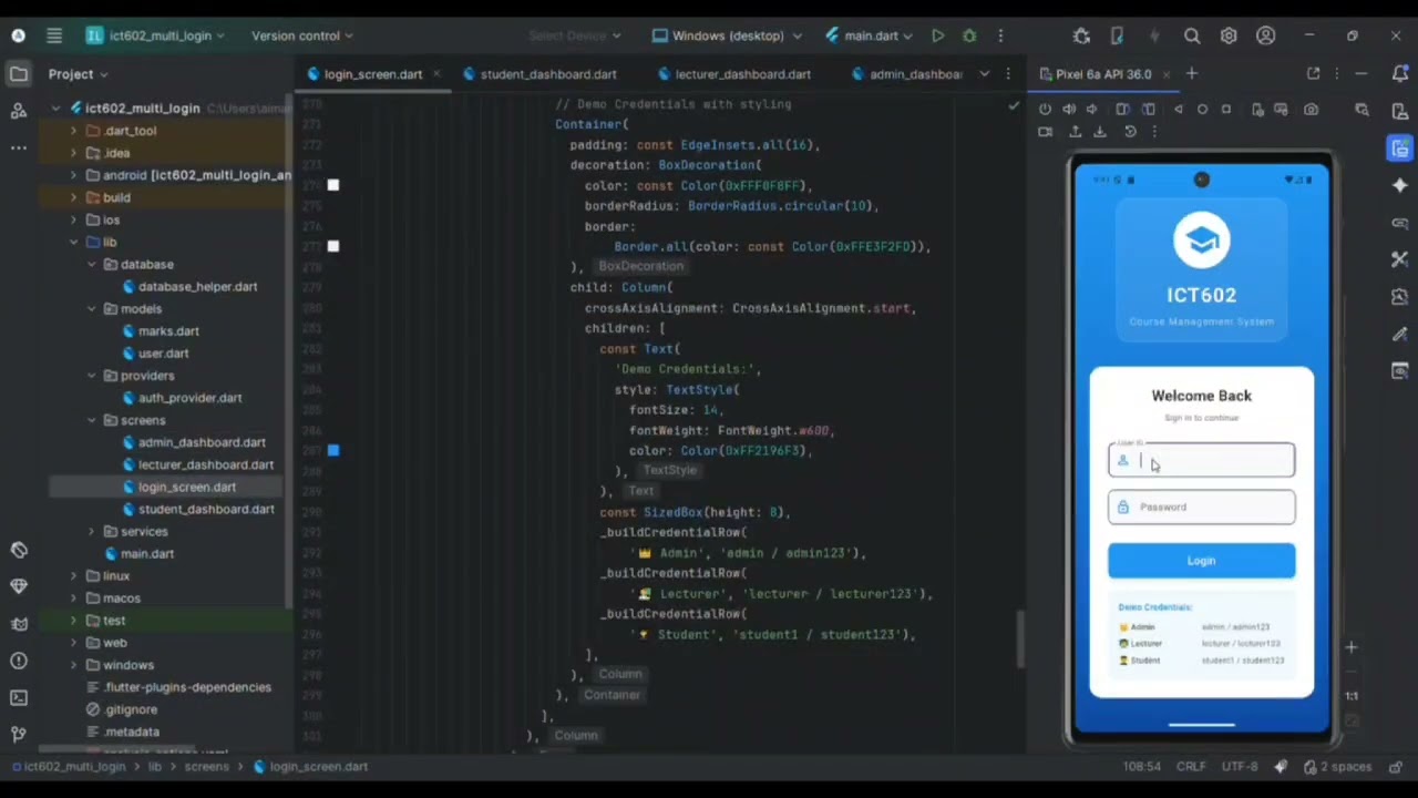 ICT602 INDIVIDUAL PROJECT USING FLUTTER
