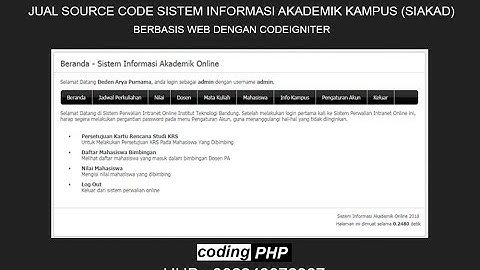 Sistem Informasi Aplikasi Akademik Kampus SIAKAD Berbasis Web dengan Codeigniter