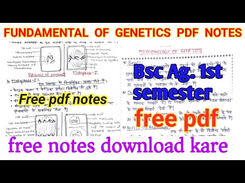 Genetics Note Bsc fundamental of Genetics free notes/bsc agriculture 1st semester ...