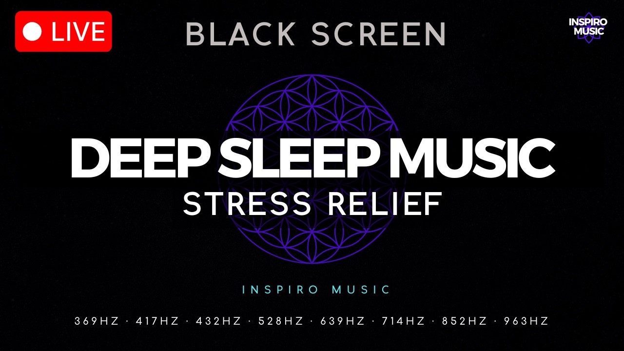 BLACK SCREEN SLEEP MUSIC  - Full Body Healing 432 hz tuning · LIVE