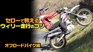 【オフロードバイク】セローで教えるウィリーのやり方【OGAチャンネル】フロントアップ