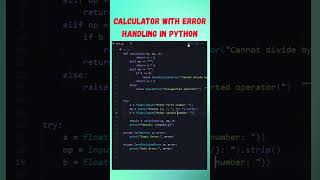 Python Calculator with Error Handling 🐍 | Division by Zero & Invalid Input #Shorts #python #codeprep