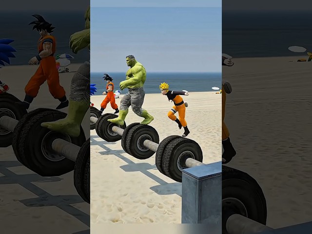 FLASH VS SONIC VS GOKU SUPER SPRINT CHALLENGE WHO IS THE FASTEST | #Shorts | #gta5 | #goku | #sonic