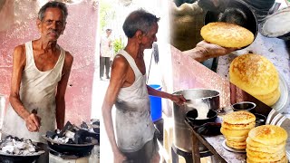 Most Inspiring Hard Working 76 Years Old Man and 50 Years Experience in Cooking Famous Dibba Rotti
