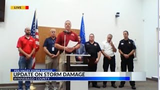 Winnebago County officials give update after severe weather hits area on July 27
