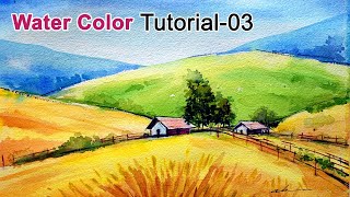 Watercolor painting of beautiful landscape scenery | Watercolor Tutorial-03 | CCLAB Ed | ab biju