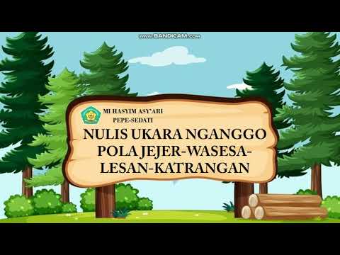 b.jawa " nulis ukara nganggo pola jejer-wasesa-lesan-katrangan"