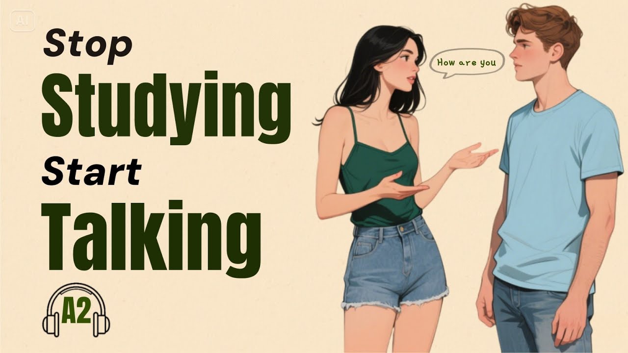 English Listening Practice | Stop Studying, Start Talking | English Podcast | A2 Level