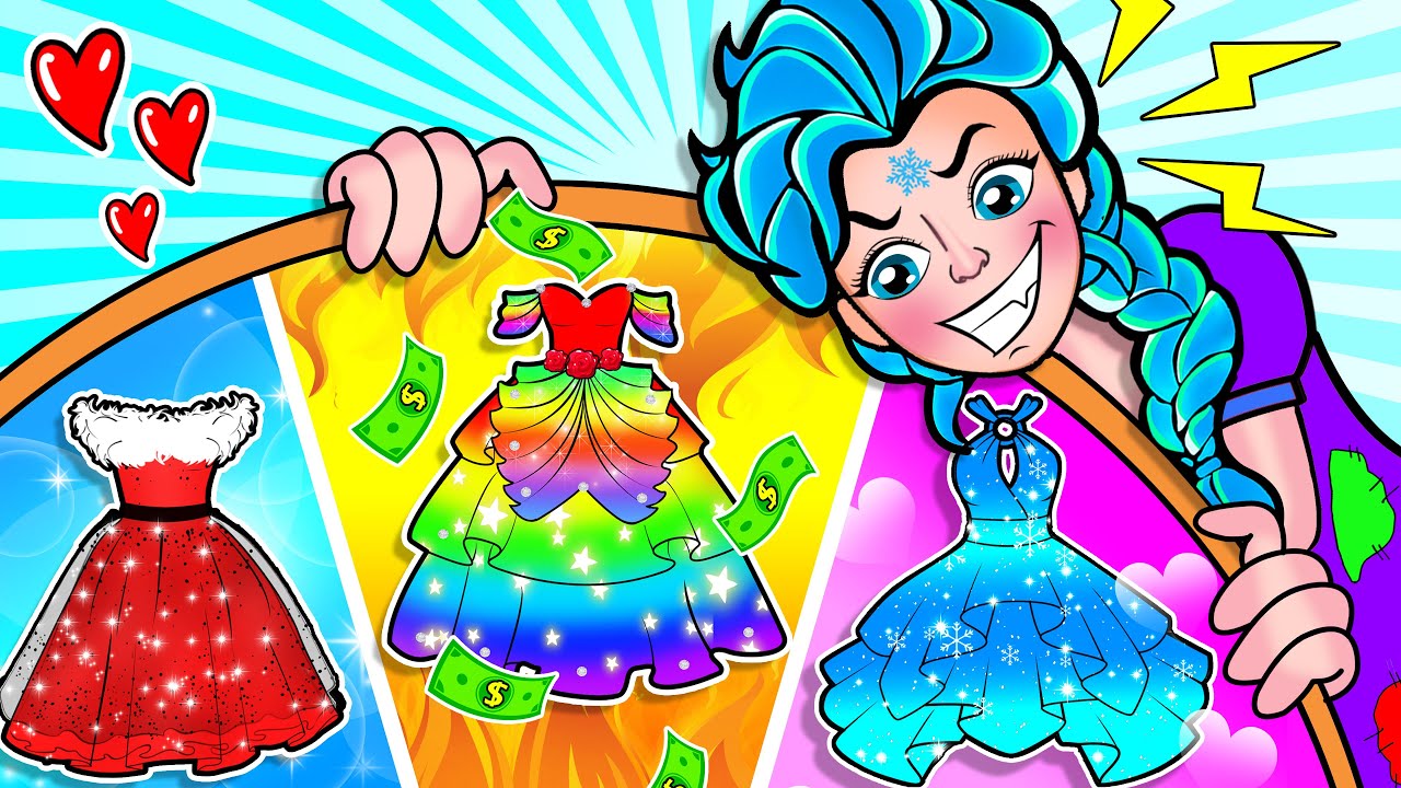[🐾paper doll🐾] Rich vs Poor Fashion for Princess Elsa | Rapunzel Family