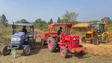Making Farm JCB 3DX Plus And Sonalika Mahindra Tractor Loading Soil ll JCB Tractor ll tractor Video