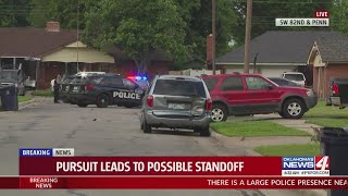 One in custody after chase, possible standoff in SW Oklahoma City