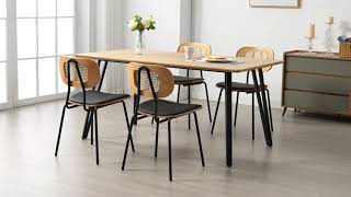 BISCOTTINI Sedia bistrot in Legno massello - Sedie impilabili con seduta in rattan - Sedia cucina stile vintage | Leroy Merlin