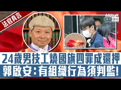 【短片】【法官真言】24歲男技工燒國旗四罪成還押 郭啟安：有組織行為須判監！