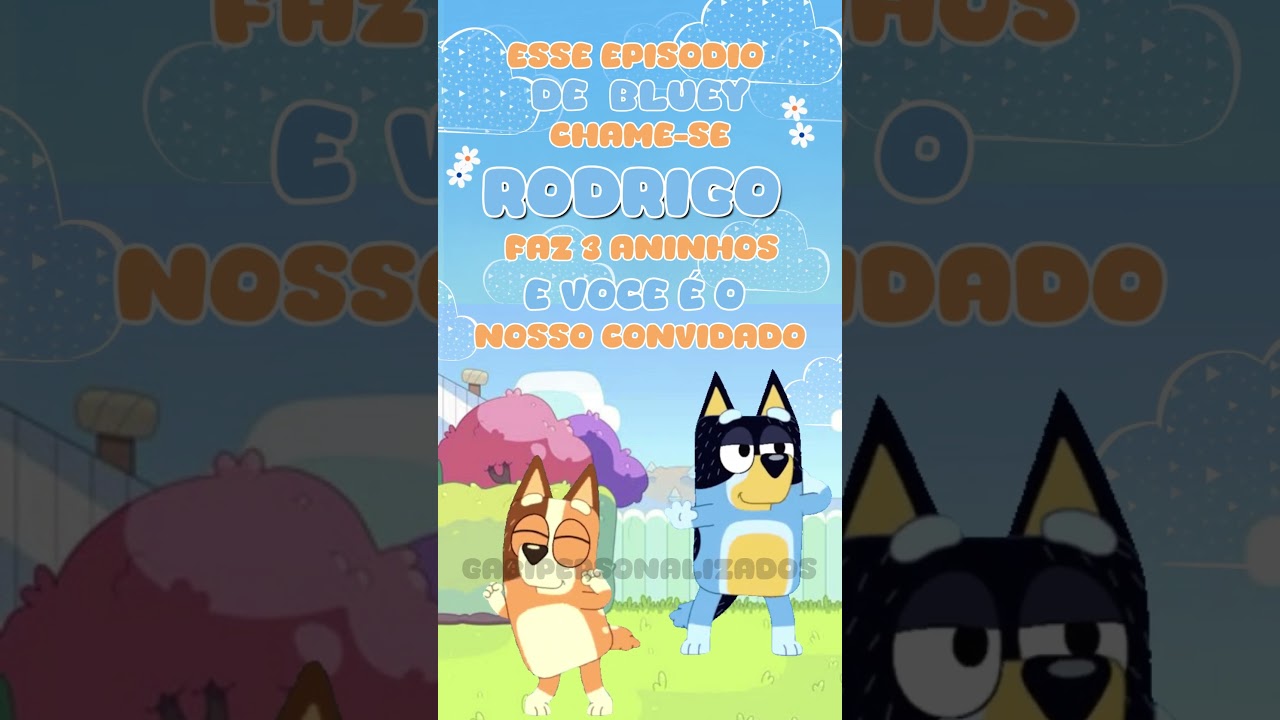 Convite Bluey e Bingo animado com foto