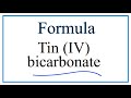 Bicarbonate and Tin Chemistry Concepts