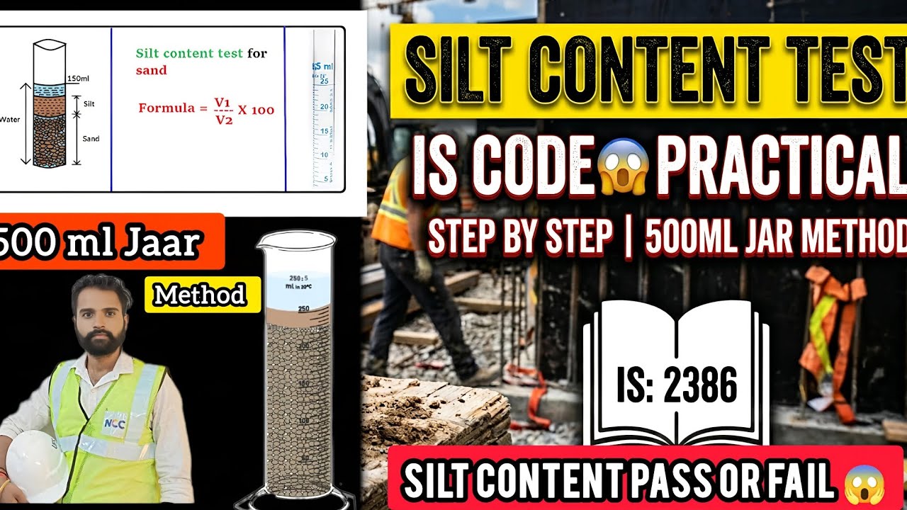 Silt Content Test of Sand by 500 ml Jar Method | Step by Step | IS Code ...