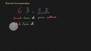 Écrire un nombre décimal en lettres - Exemple 1