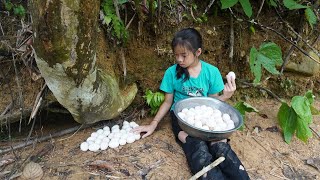 Poor girl, harvesting eggs ducks go to the village to sell - Build fish trap catch fish to cooking