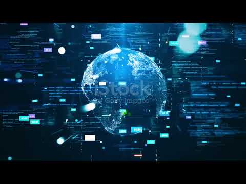 Digital Technology Concept With Earth Surrounded By Data Streams And Abstract Binary Codes Global Ne