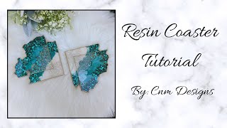 Full Length Resin Coaster Tutorial - Aquamarine Resin Coasters  #coastertutorial #diy #resinart