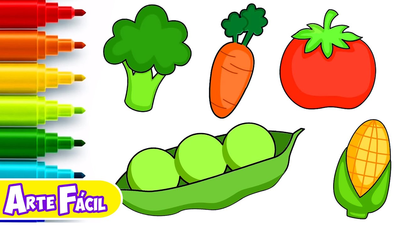 Desenhar Legumes - How To Draw Vegetables🥬 Best Kids Video