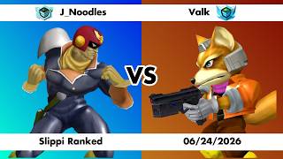 Slippi Ranked 06/24/2026 - J_Noodles (Falcon) vs Valk (Fox)