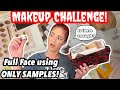 Full Face Makeup Challenge using ONLY Samples!