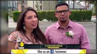 US couple gets married in a parking lot, families & friends cheer on live stream