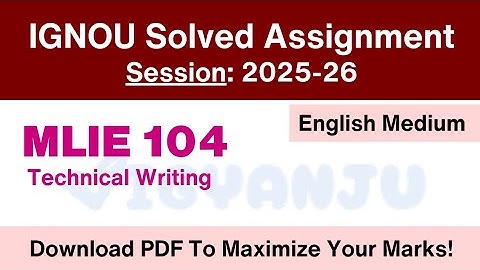 IGNOU MLIE 104 Solved Assignment 2025-26 Pdf Download | IGNOU MLIS Solved Assignment 2025-26
