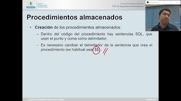 Bases de datos (GMI) [2020-21]: SQL - Procedimientos almacenados / 08-04-2021