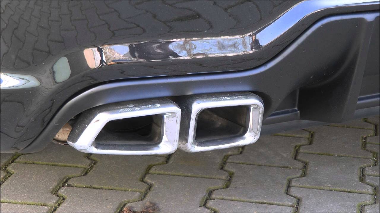 Mercedes SL 350 r230 custom exhaust with AMG 63 Tips - YouTube