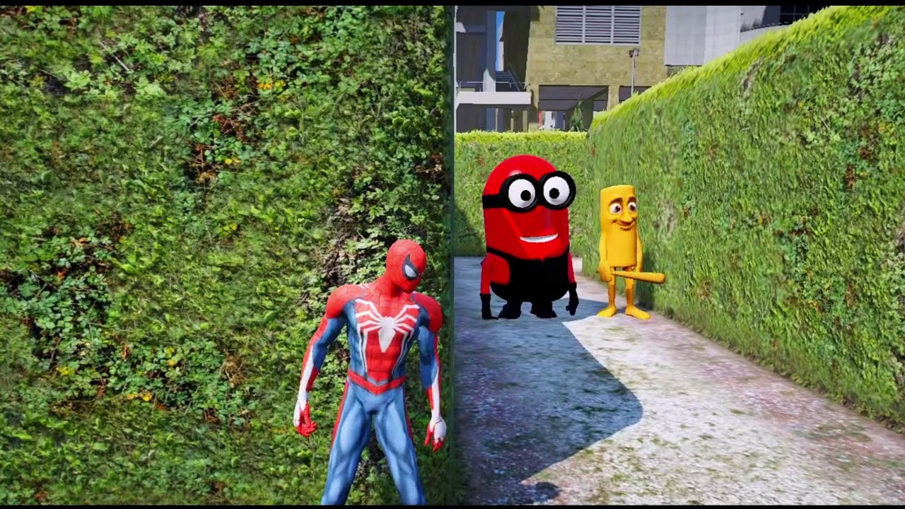GTA 5 Epic Ragdolls RED SPIDERMAN VS RED MINION VS GREEN MINION (Euphoria Physics & Funny Fails)#2
