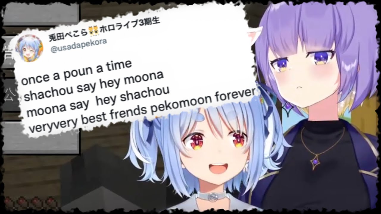 Pekora & Moona teach each other Japanese & English, write a poem together, learns Indonesian