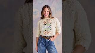 Knit Collage Lotus Sweater Cropped Version